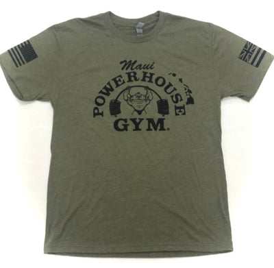 Cut-Off: Army Green Double Flags, Double Sleeves Retro Logo Tee