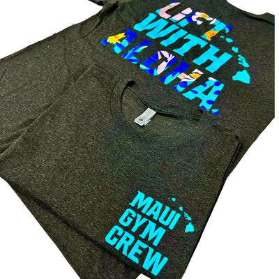 LIFT WITH ALOHA: Floral Black Tee